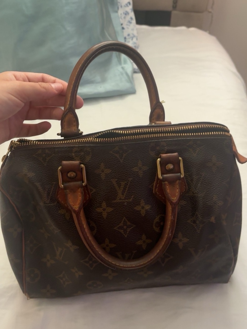 Louis Vuitton Monogram Canvas Speedy Satchel - Brown & Gold Hardware - Picture 2 of 7